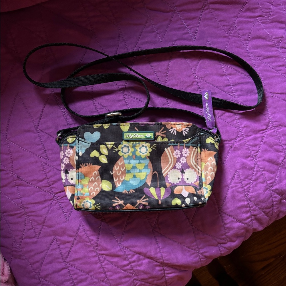 Lily Bloom Colorful Owl Print Crossbody Bag